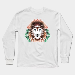 Lion Head with Oak Leaves Long Sleeve T-Shirt